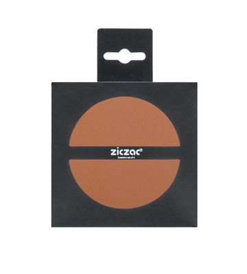 Sottobicchieri Ecopelle 4 Pz. 10 cm Marrone Chiaro - Tirolix