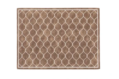 Tovaglietta Pelle Melange con Ricamo 33x45 cm Marrone - Tirolix