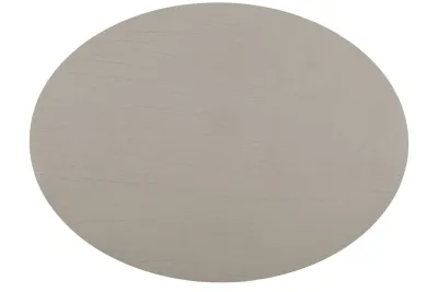 Tovaglietta Ovale Pelle Riciclata 33x45 cm Taupe - Tirolix