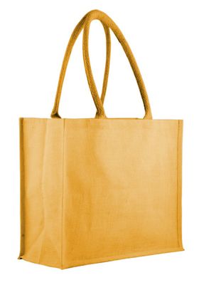 Borsa Juta Colorata Cerata 35hX45x15 cm Giallo