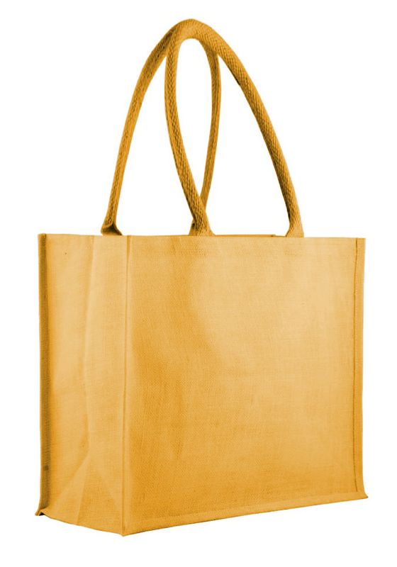 Borsa Juta Colorata Cerata 35hX45x15 cm Giallo