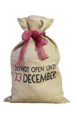 Sacchetto Juta Non Cerato Natalizio con Stampa 80Hx52 cm Naturale