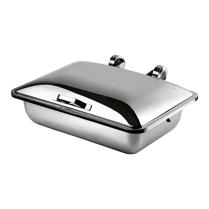 Yegam - Scaldavivande rettangolare con coperchio inox 58 x 43,5 cm Smart W