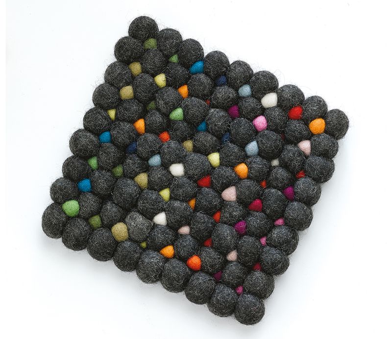 Sottopentola quadrato 21 x 21 cm Nero Lana - cilio