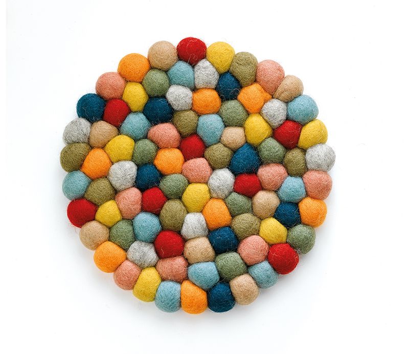 Sottopentola rotondo 21 cm Colorato Lana - cilio