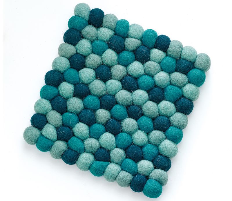 Sottopentola quadrato 21 x 21 cm Azzurro Lana - cilio