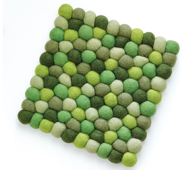 Sottopentola quadrato 21 x 21 cm Verde Lana - cilio