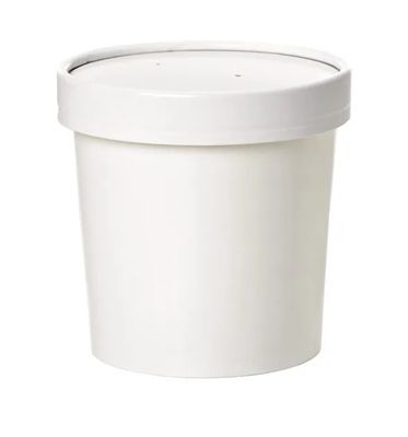 Firstpack - Contenitore da zuppa con coperchio bianco 350 ml