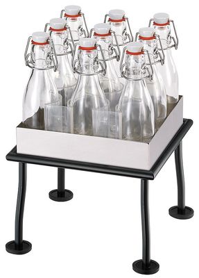 Frilich - 9 bottiglie con supporto Nero 33,2h cm Raiser Rustic &#39;Black Steel&#39;