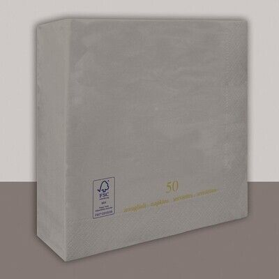 Tovagliolo Grigio Satin 3 veli 40x40 cm 1000 pezzi - Tirolix