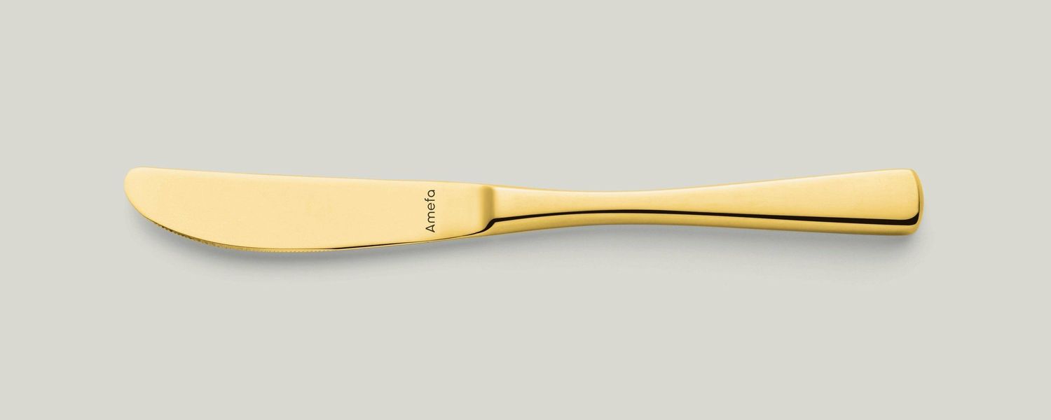 Amefa - Coltello da pranzo manico pieno 211 mm Atlantic PVD Gold