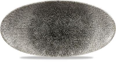 Churchill - Piatto ovale 29,9 x 15 cm Raku Quartz Black Studio Prints