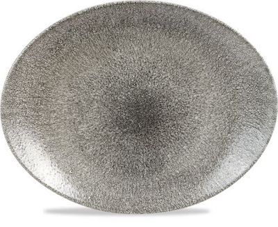 Churchill - Piatto ovale 31,7 x 25,5 cm Raku Quartz Black Studio Prints