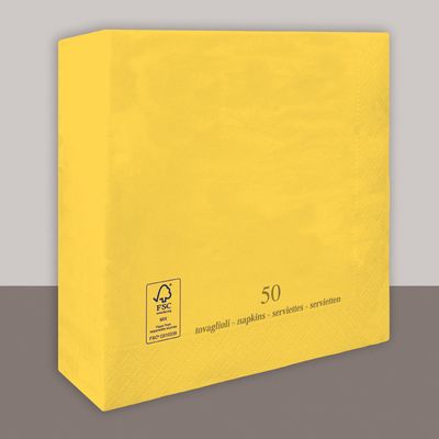 Tovagliolo Giallo Limone 2 veli 25x25 cm 1800 pezzi - Tirolix