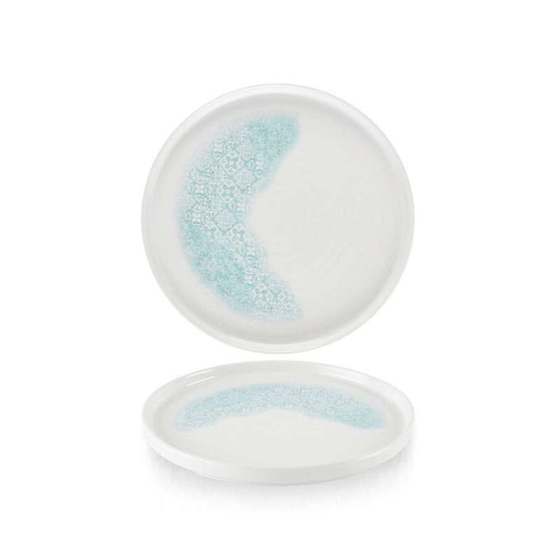 Churchill - Piatto con bordo verticale 26 cm Vintage Prints Med Tiles Aquamarine