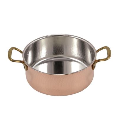 Casseruola Bassa 2 Manici 36 cm Rame Stagnato - L.A.R.