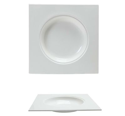 Tirolix - Piatto Fondo Quadro 25 x 25 cm Gourmet Bone China