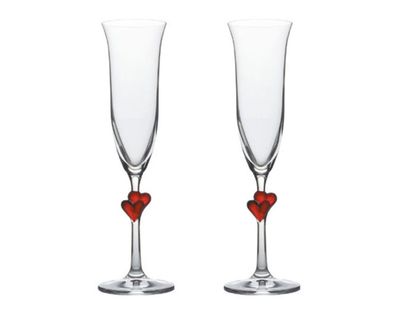 Set 2 Flute Cuore Rosso 17,5 cl L'Amour - Stölzle Lausitz