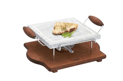 Bisetti - Pietra Ollare Quadrata Con Supporto 25 x 25 cm