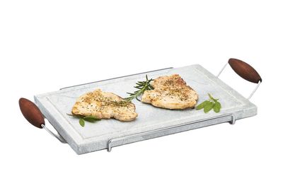 Bisetti - Pietra Ollare Rettangolare Con Supporto 40 x 25 cm