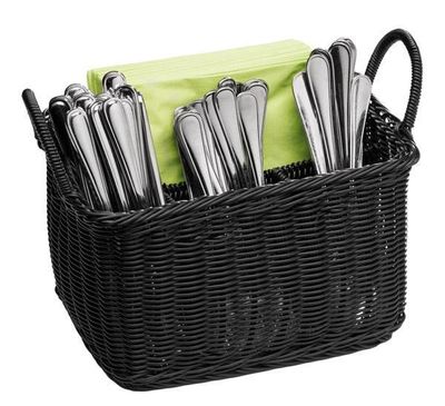 APS - Cestino posate &quot;Economic&quot; 18 x 26 cm Nero