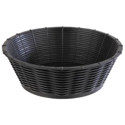APS - Cesto rotondo "Wicker Look" 20 cm Nero