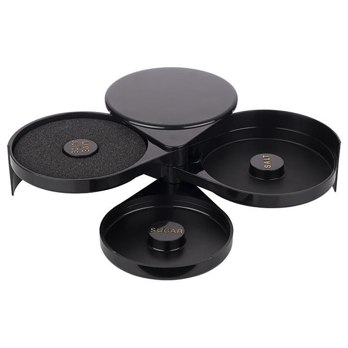 APS - Contenitore 2 scomparti 15,5 x 20 cm Nero