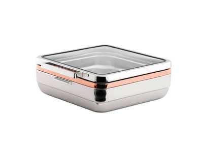 Yegam - Scaldavivande con banda PVD oro rosa 39,5 x 43,5 cm