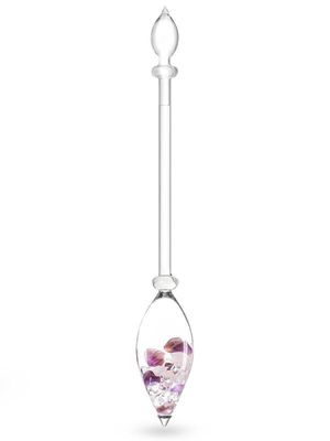 Tirolix - PENDENTE DI VETRO con Amethyst - Rosenquarz - Bergkristall  350 mm