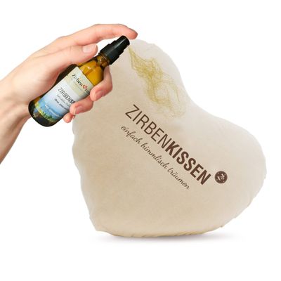 Zirbenfamilie - Cuscino pino cirmolo Cuore 40×40  Naturale