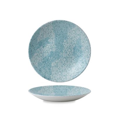 Churchill - Piatto fondo 25,5 cm Vintage Prints Med Tiles Aquamarine