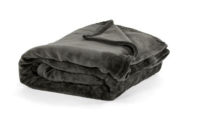 Plaid morbido in pile 130 x 160 cm Grigio - Tirolix
