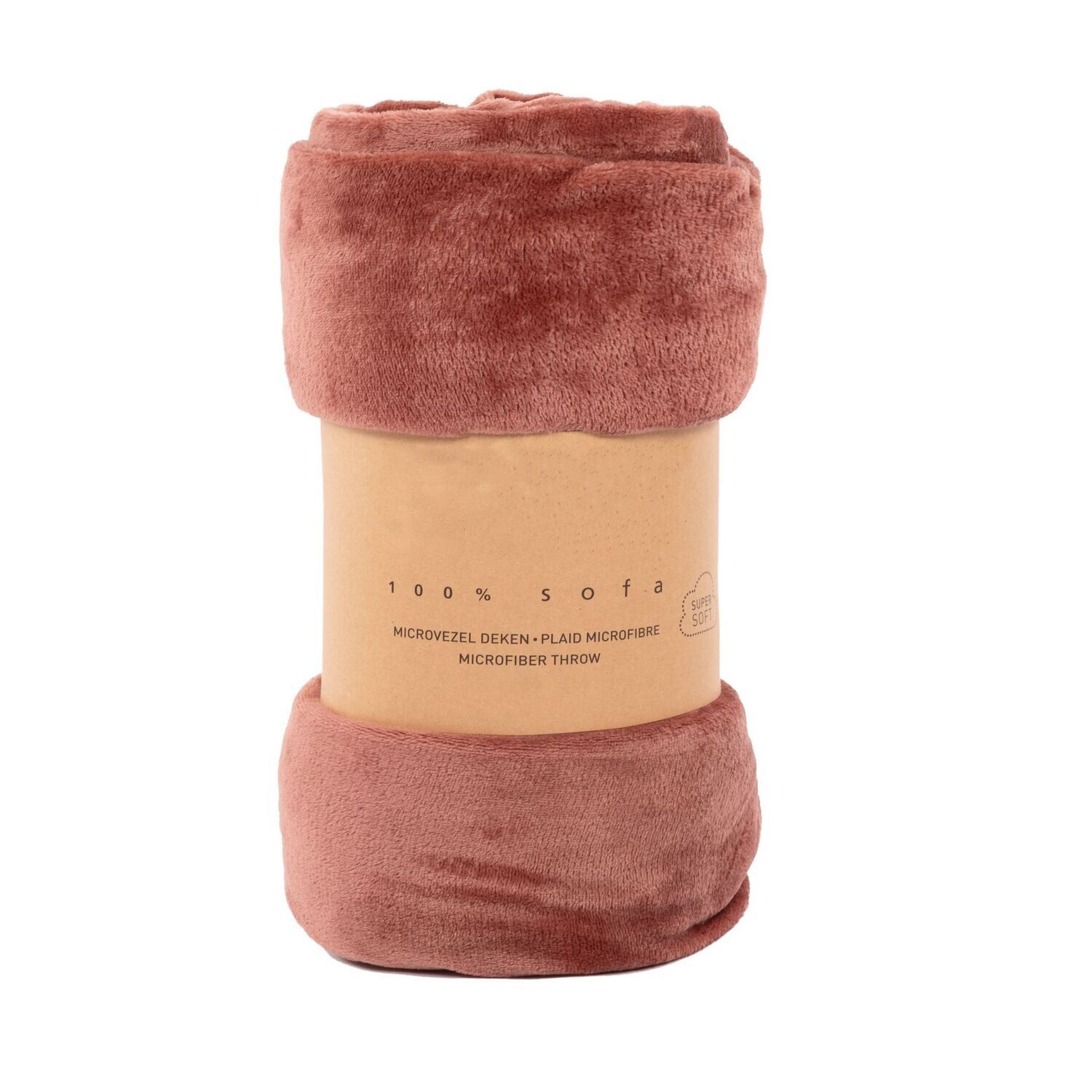 Plaid morbido in pile 130 x 160 cm Ruggine - Tirolix