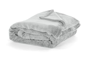 Plaid morbido in pile 180 x 220 cm Grigio chiaro - Tirolix