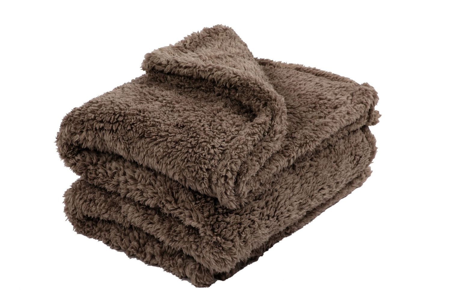 Plaid teddy 130 x 170 cm Taupe - Tirolix