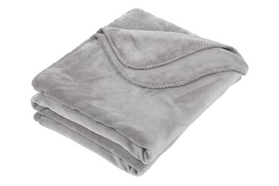 Plaid in morbido pile 130 x 170 cm Grigio Chiaro - Tirolix