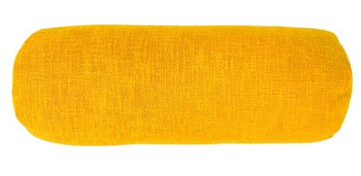 Cuscino in cotone slub cilindrico 15 x 45 cm Giallo - Tirolix