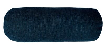 Cuscino in cotone slub cilindrico 15 x 45 cm Blu - Tirolix