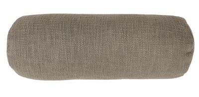 Cuscino in cotone slub cilindrico 15 x 45 cm Taupe - Tirolix