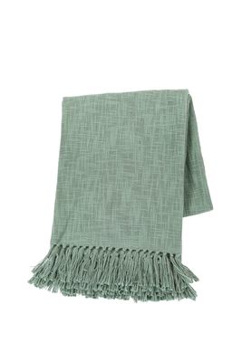 Plaid in cotone slub 130 x 160 cm Verde - Tirolix