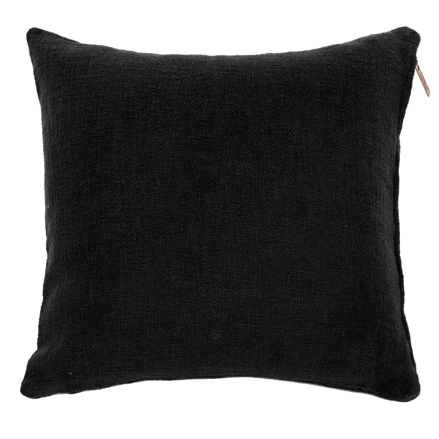 Cuscino in cotone slub 45 x 45 cm Nero - Tirolix