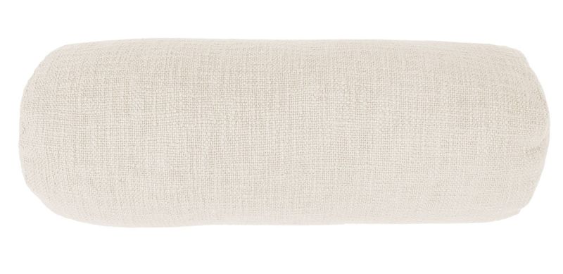 Cuscino in cotone slub cilindrico 15 x 45 cm Crema - Tirolix