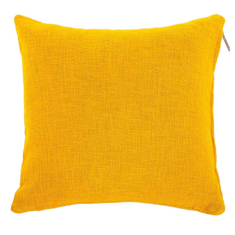 Cuscino in cotone slub 60 x 60 cm Giallo - Tirolix