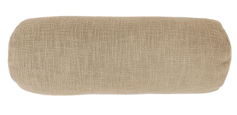 Cuscino in cotone slub cilindrico 15 x 45 cm Sabbia - Tirolix