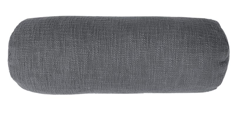 Cuscino in cotone slub cilindrico 15 x 45 cm Grigio - Tirolix