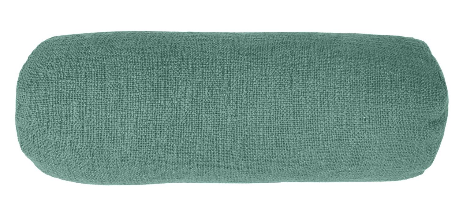 Cuscino in cotone slub cilindrico 15 x 45 cm Verde - Tirolix