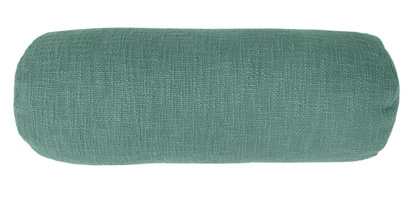 Cuscino in cotone slub cilindrico 15 x 45 cm Verde - Tirolix