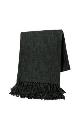 Plaid in cotone slub 130 x 160 cm Nero - Tirolix