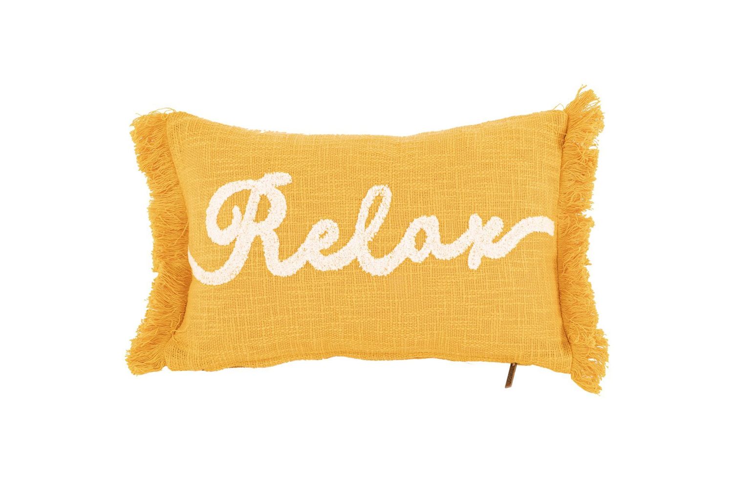 Cuscino con scritta in cotone slub 30 x 50 cm Giallo - Tirolix