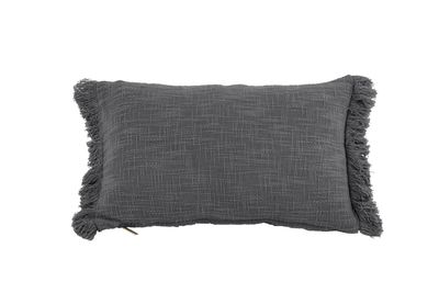 Cuscino in cotone slub 30 x 50 cm Grigio - Tirolix